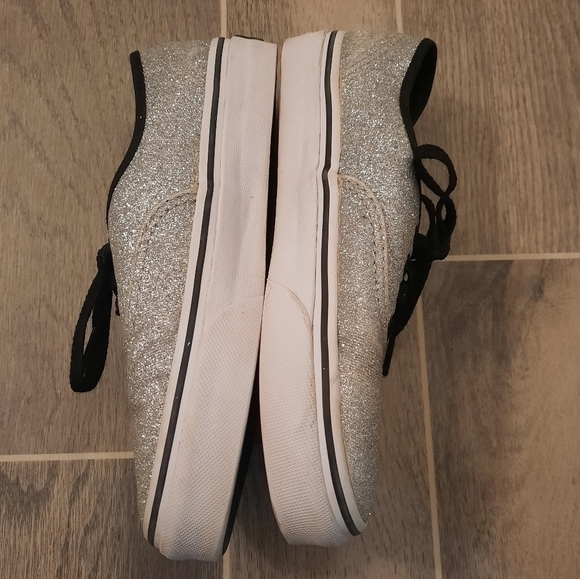 Vans Silver Glitter Lace Up Sneakers 3 - Picture 6 of 8